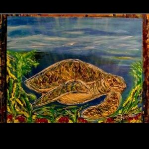 Sea Turtle Painting Original Acrylic